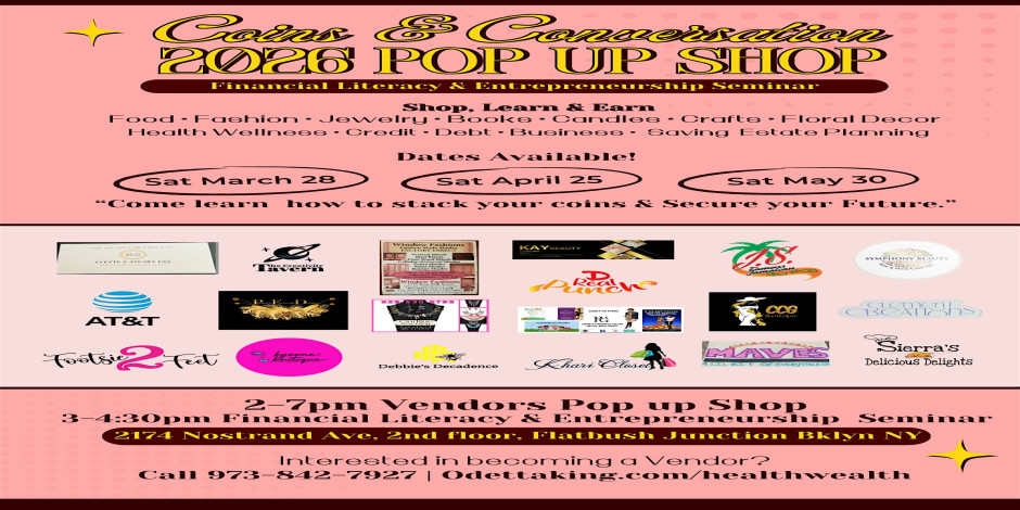 Coins & Conversation Pop Up Shop, Financial Literacy & Entrepreneurship