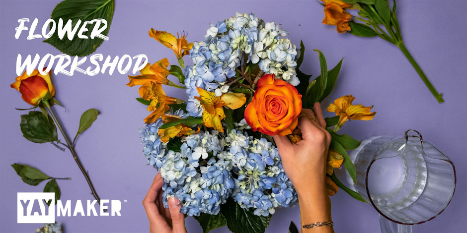 Flower arrangement and sip party