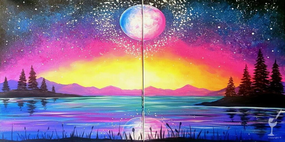 Lovers Moonlit Mountain