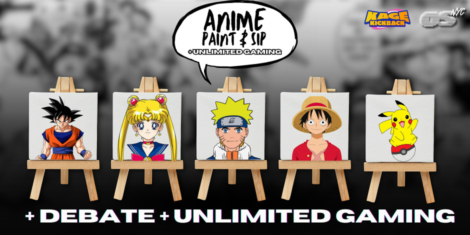 Anime & Gaming Paint & Sip + Unlimited Video Games