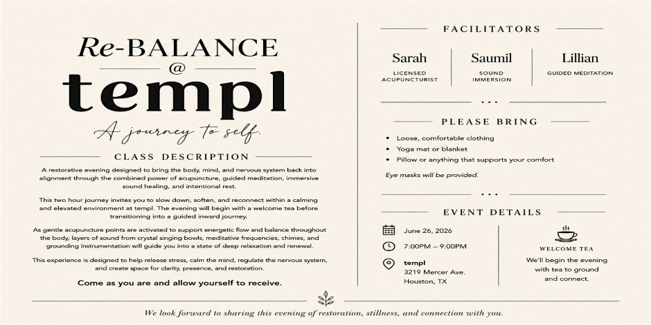 Re-BALANCE @ templ - A journey to self