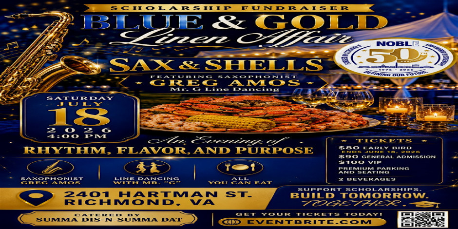 Blue & Gold Linen Affair - "Sax & Shells"