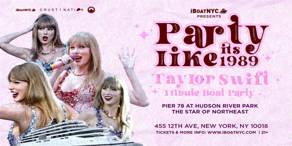 TAYLOR SWIFT Tribute Sunset Boat Cruise NYC - Party Like It's 1989