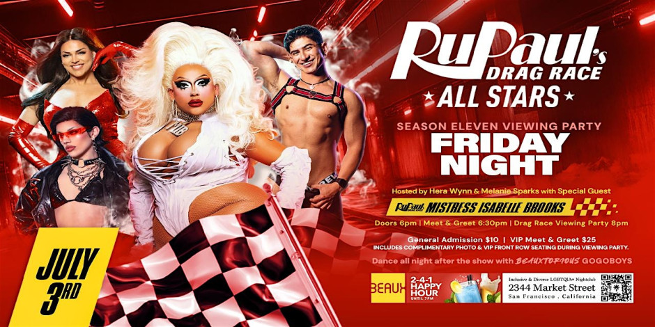 Mistress Isabelle Brooks Drag Race All Stars viewing & after party July 3rd