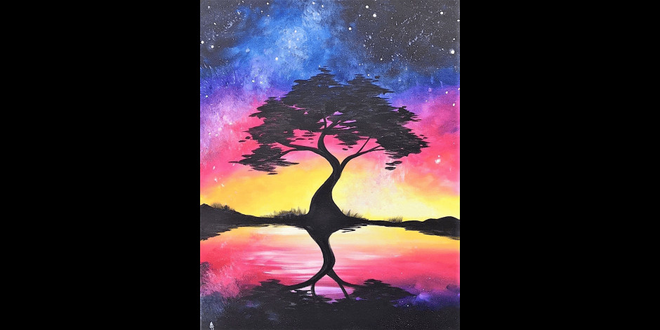Placid Lake on a Starry Night - Paint and Sip in Orlando | Classpop!™