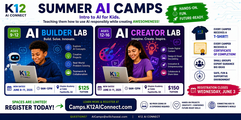AI Creators -Advanced 4 Day Camp (Ages 12-16) June 8-11
