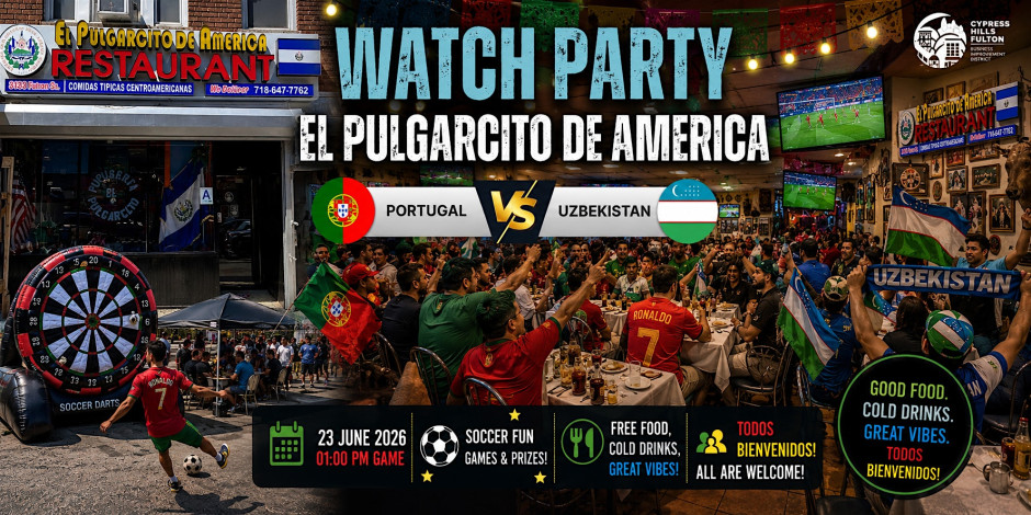 World Cup Watch Party at EL PULGARCITO DE AMERICA (Portugal vs Uzbekistan)