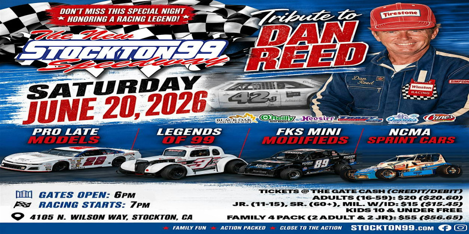June 20th Tribute to Dan Reed at the Stockton 99 Speedway