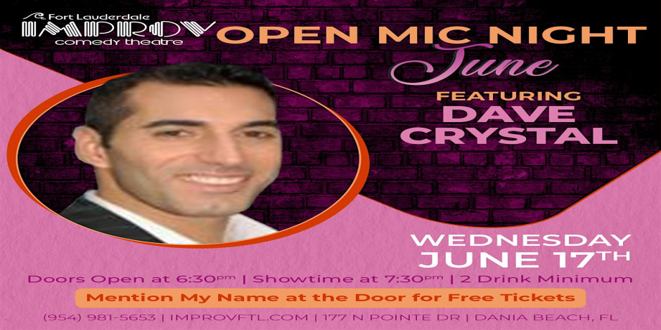 Free Admission to Ft. Lauderdale Improv to see Dave Crystal