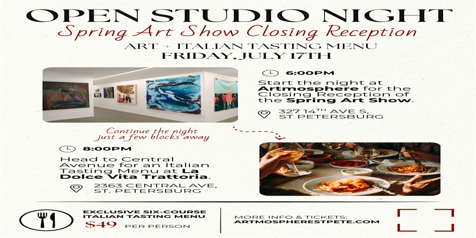 Open Studio Night & Italian Tasting Menu at La Dolce Vita Trattoria