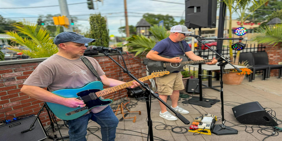 Mike Rau and Dennis Fancher on the Main Pub Patio