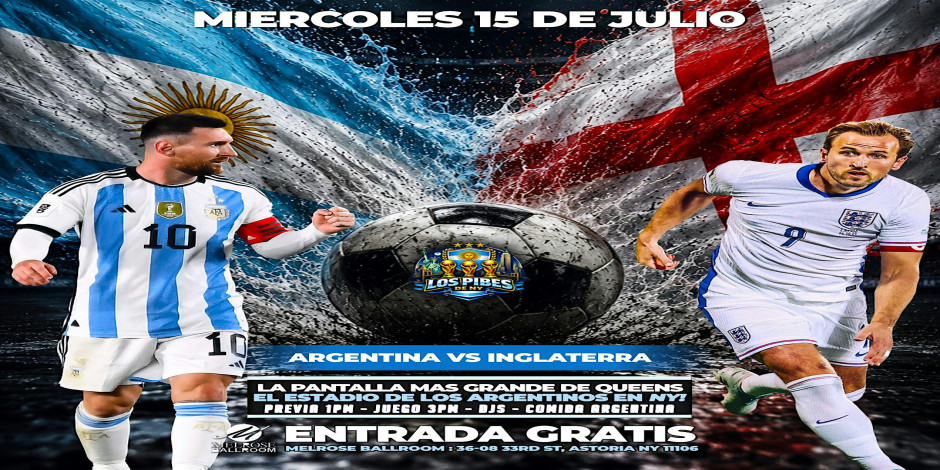 ARGENTINA vs INGLATERRA en la pantalla MAS GRANDE D QNS