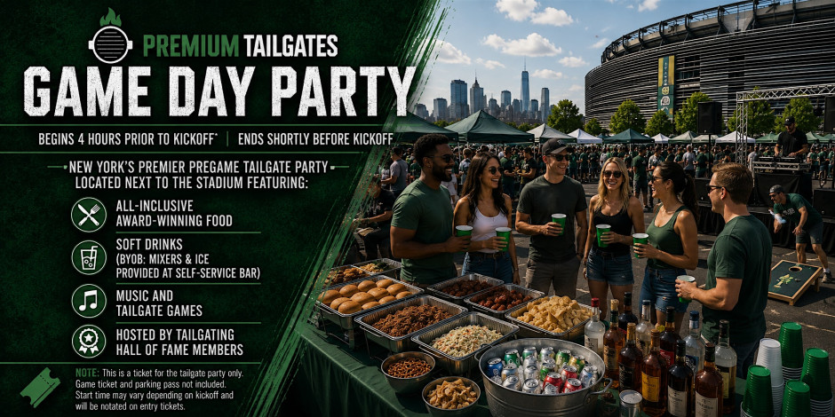Premium Tailgate: New York Jets vs. Green Bay Packers
