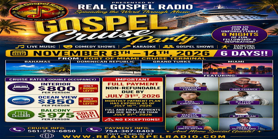 Gospel Cruise Party 2026 | 6-Nights of Live Music | Comedy Shows | Karaoke